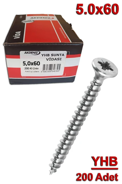 Akdeniz Sunta Vidası 5.0X60 (200 Adet) ürün görseli