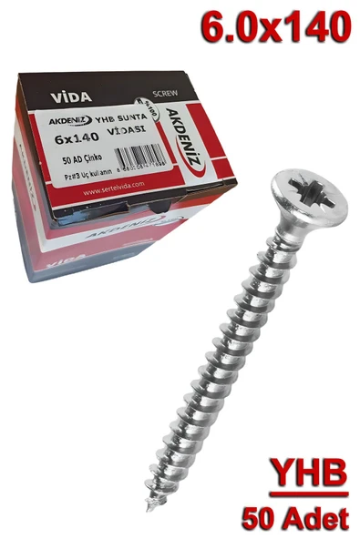 Akdeniz Sunta Vidası 6.0X140 (50 Adet)
