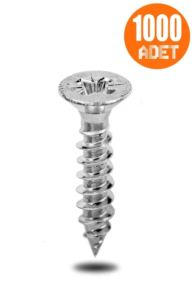 Sunta Vidası 3.5x18 mm Sivri Uçlu Ahşap Tahta Ağaç Vidası (1000 ADET) - Vida