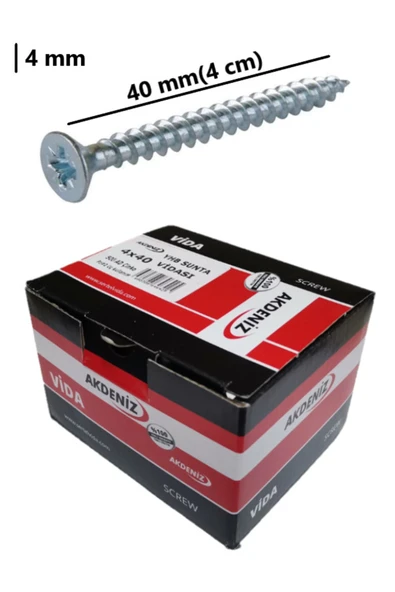 4x40 Sunta Ve Ağaç Vidası Paket 500 Adet ürün görseli