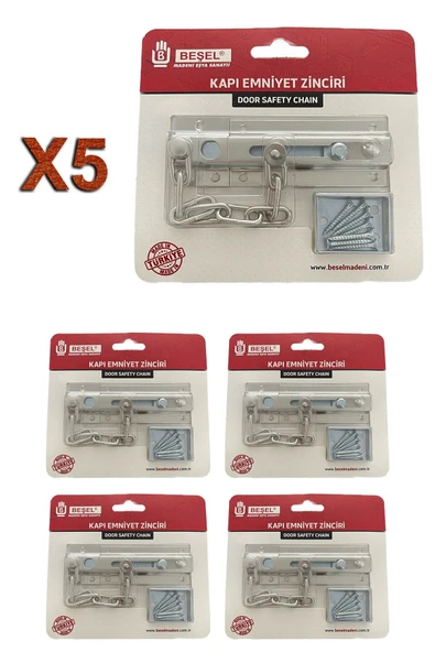 Sürgülü Kapı Emniyet Zinciri Saten (5 ADET) ürün görseli