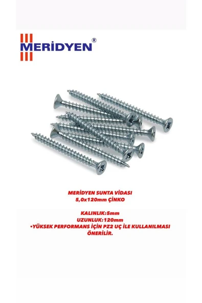 Sunta Vidası 5,0x120 Mm Çinko 100 Adet
