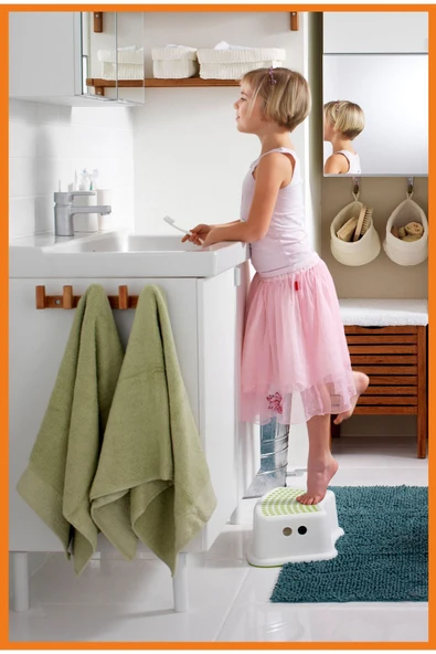 Försiktig Çocuk Basamağı 37 X 13 Cm Beyaz Yeşil - 3