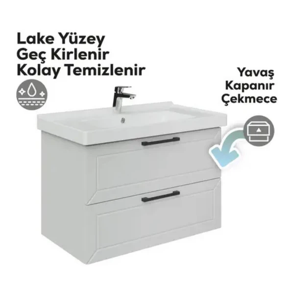 Creavit D20 2 Çekmeceli Lavabo Dolabı Beyaz - 3