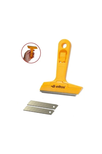 Eltos Çok Fonksiyonlu Profesyonel Cam Kazıma Bıçağı 2 Adet Yedek Bıçak Hediyeli