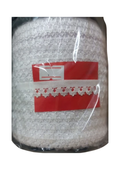 Çamaşır Lastiği Dantelli 1 cm 75 Metre 1 Top Beyaz 1. Model
