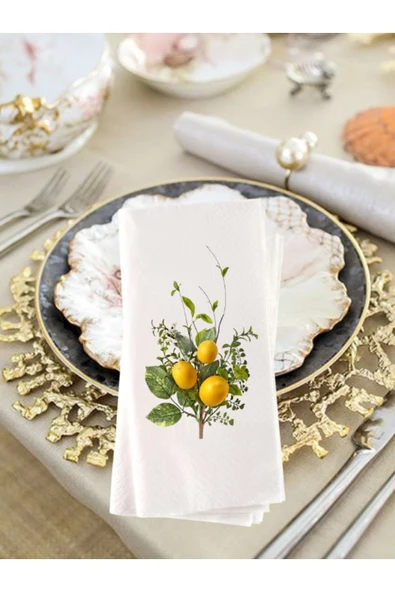 Lion Baskı ve Organizasyon  Limon Baskılı Sunum Peçetesi 20li ürün görseli