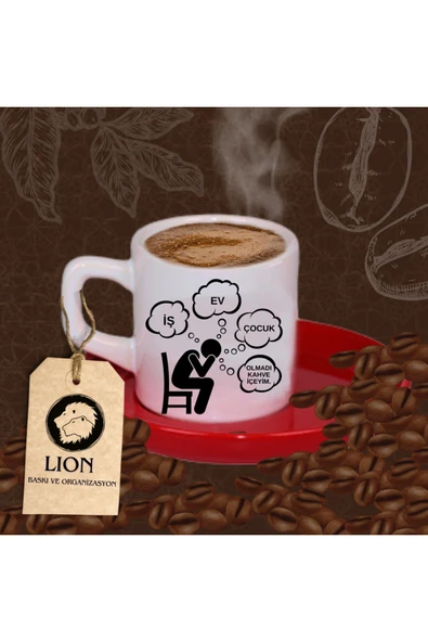 Lion Baskı ve Organizasyon  Olmadı kahve içeyim baskılı fincan