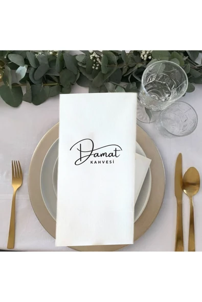 Lion Baskı ve Organizasyon  Damat kahvesi baskılı peçete 5 Adet - 2