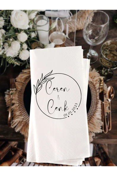 Lion Baskı ve Organizasyon  Sade,Söz Nişan Düğün Temalı Baskılı Peçete 20 Adet 1027 ürün görseli