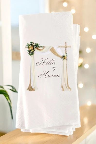 Lion Baskı ve Organizasyon  Kişiye Özel Söz, Nişan, Kına, Düğün Organizasyon Temalı Baskılı Peçete 20’li ürün görseli