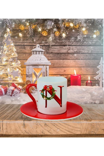 Lion Baskı ve Organizasyon  Yılbaşı Noel Baskılı Kişiye Özel Harf Türk Kahvesi Fincanı