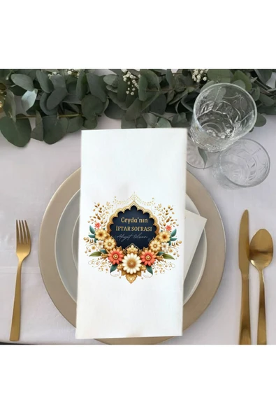 Lion Baskı ve Organizasyon  Kişiye iftar temalı afiyet olsun baskılı peçete 20 Adet ürün görseli