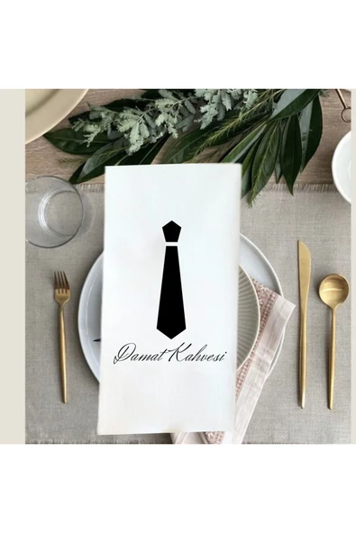 Lion Baskı ve Organizasyon  Damat kahvesi Smokin baskılı Peçete 5 li - 3