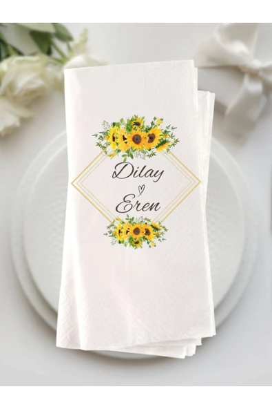 Lion Baskı ve Organizasyon  Kişiye Özel Baskılı Peçete Düğün Organizasyon Peçetesi 20 Adet ürün görseli