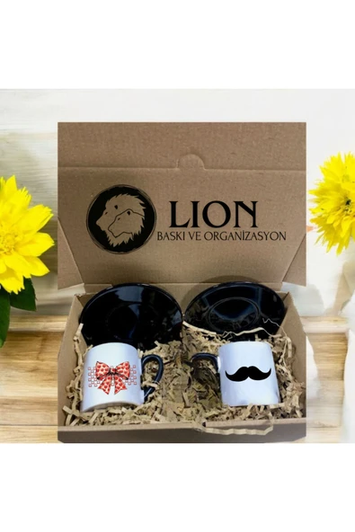 Lion Baskı ve Organizasyon  Sevgililer günü temalı ikili fincan takımı