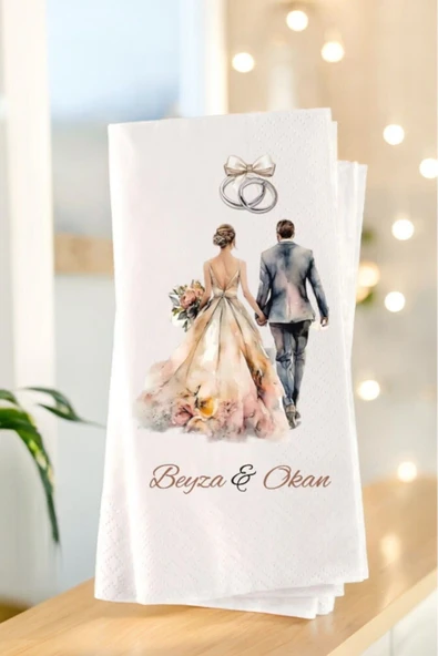 Lion Baskı ve Organizasyon  Kişiye Özel Söz, Nişan, Kına, Düğün Organizasyon Temalı Baskılı Peçete 20’li ürün görseli