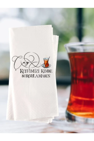 Lion Baskı ve Organizasyon Çay Temalı Esprili Yazı Baskılı Konuşan Peçete 20 Adet 0016