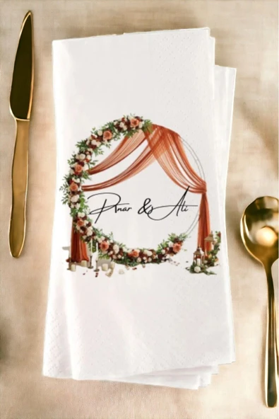 Lion Baskı ve Organizasyon  Kişiye Özel Söz, Nişan, Kına, Düğün Konsept Baskılı Sunum Peçetesi 20’li ürün görseli