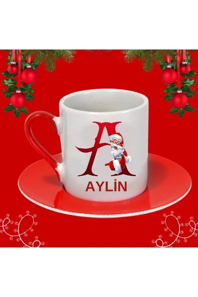 Lion Baskı ve Organizasyon  Noel Temalı Harf Baskılı Fincan 1 Adet - 2
