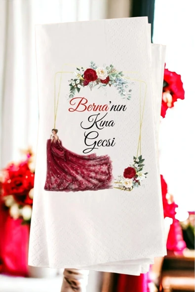 Lion Baskı ve Organizasyon  Kişiye Özel Söz, Nişan Ve Kına Gecesi Baskılı Sunum Peçetesi 20’li ürün görseli