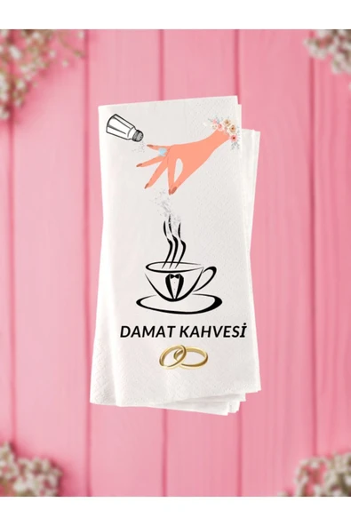 Lion Baskı ve Organizasyon  Damat Kahvesi Baskılı Konsept Peçete