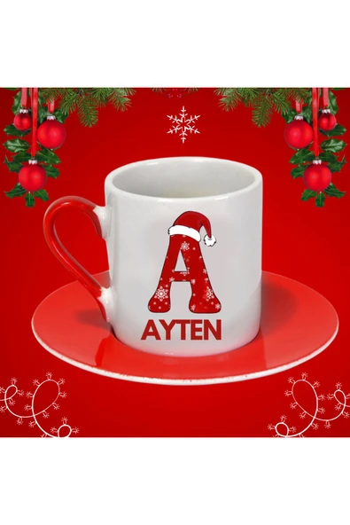 Lion Baskı ve Organizasyon  Kişiye Özel Baskılı Noel Yılbaşı Türk Kahvesi Fincanı Adet - Resim 2