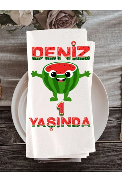 Lion Baskı ve Organizasyon  Karpuz baskılı doğum günü peçete ürün görseli