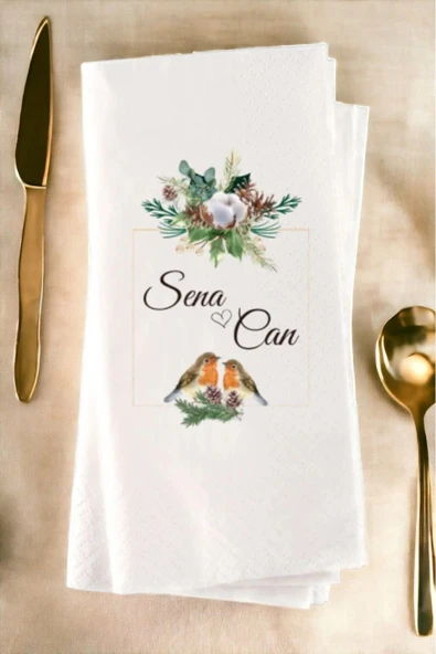 Lion Baskı ve Organizasyon  Kişiye Özel Söz, Nişan, Kına, Düğün Konsept Baskılı Sunum Peçetesi 20’li ürün görseli