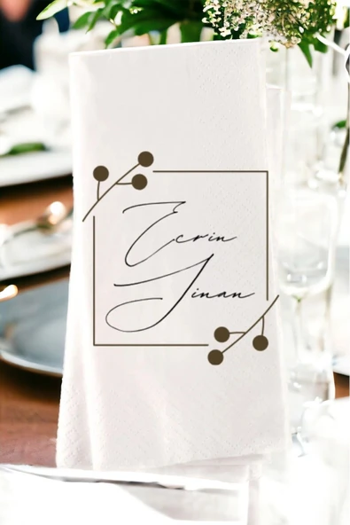 Lion Baskı ve Organizasyon  Kişiye Özel Söz, Nişan, Kına, Düğün Konsept Baskılı Sunum Peçetesi 20’li ürün görseli