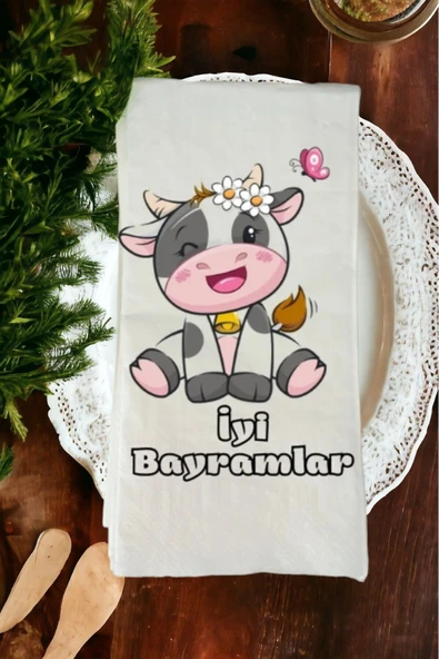 Lion Baskı ve Organizasyon  Kişiye Özel İyi Bayramlar Baskılı Sunum Peçetesi 20’li ürün görseli