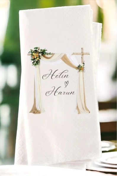 Lion Baskı ve Organizasyon  Kişiye Özel Söz, Nişan, Kına, Düğün Konsept Baskılı Sunum Peçetesi 20’li ürün görseli