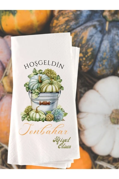 Lion Baskı ve Organizasyon  Balkabağı Temalı Afiyet Olsun Baskılı Peçete 20 Adet 0012 ürün görseli