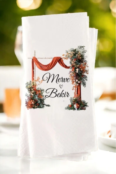 Lion Baskı ve Organizasyon  Kişiye Özel Söz, Nişan, Kına, Düğün Konsept Baskılı Sunum Peçetesi 20’li ürün görseli