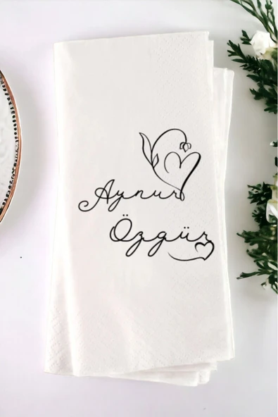 Lion Baskı ve Organizasyon  Kişiye Özel Söz, Nişan, Kına, Düğün Konsept Baskılı Sunum Peçetesi 20’li ürün görseli