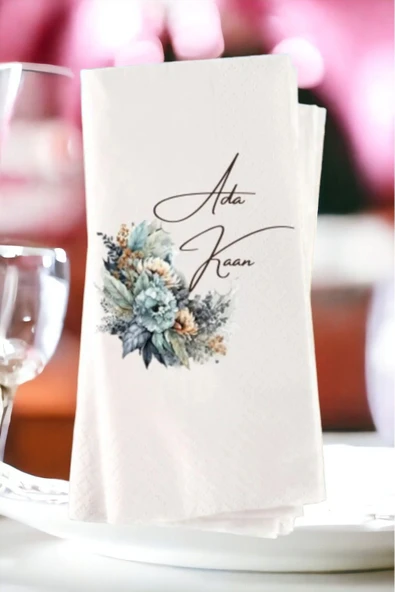 Lion Baskı ve Organizasyon  Kişiye Özel Söz, Nişan, Kına, Düğün Konsept Baskılı Sunum Peçetesi 20’li ürün görseli