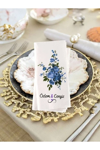 Lion Baskı ve Organizasyon  Söz Ve Nişan Baskılı Sunum Peçetesi 20 Adet 96 ürün görseli