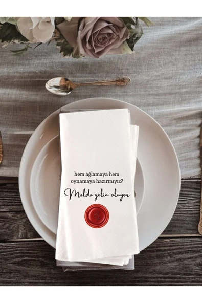 Lion Baskı ve Organizasyon  Gelin Oluyor Baskılı Peçete 20 Adet ürün görseli