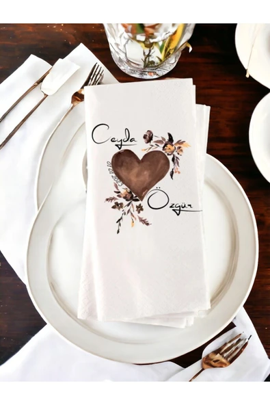 Lion Baskı ve Organizasyon  Kişiye Özel Sade Söz, Nişan, Düğün Temalı Baskılı Peçete 20’li ürün görseli