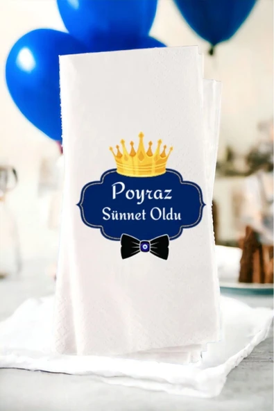 Lion Baskı ve Organizasyon  Kişiye Özel Sünnet Düğünü Temalı Baskılı Sunum Peçetesi 20’li ürün görseli