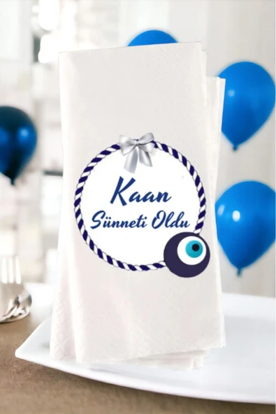 Lion Baskı ve Organizasyon  Kişiye Özel Sünnet Düğünü Temalı Baskılı Sunum Peçetesi 20’li ürün görseli