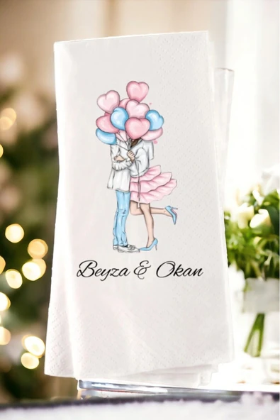 Lion Baskı ve Organizasyon  Kişiye Özel Söz, Nişan, Kına, Düğün Konsept Baskılı Sunum Peçetesi 20’li ürün görseli