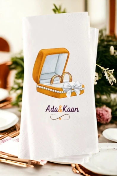 Lion Baskı ve Organizasyon  Kişiye Özel Söz, Nişan, Kına, Düğün Konsept Baskılı Sunum Peçetesi 20’li ürün görseli