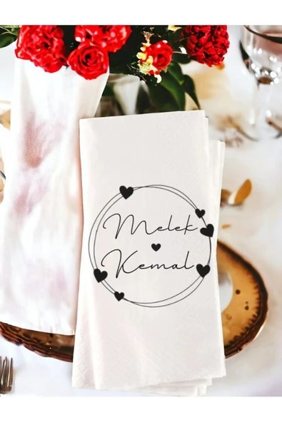 Lion Baskı ve Organizasyon  Kişiye Özel Sade Söz, Nişan, Düğün Temalı Baskılı Peçete 20’li ürün görseli