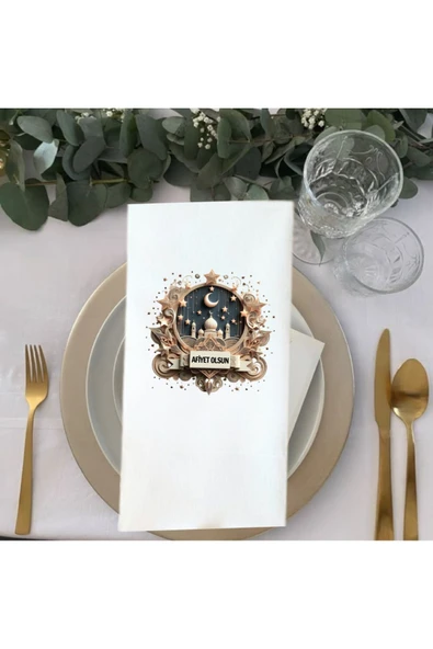 Lion Baskı ve Organizasyon  Kişiye özel afiyet olsun baskılı peçete 20 Adet - Resim 2