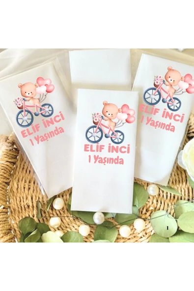 Lion Baskı ve Organizasyon  Baskılı Peçete Doğum Günü Temalı Çocuk Bir Yaş Peçetesi 20 Adet ürün görseli