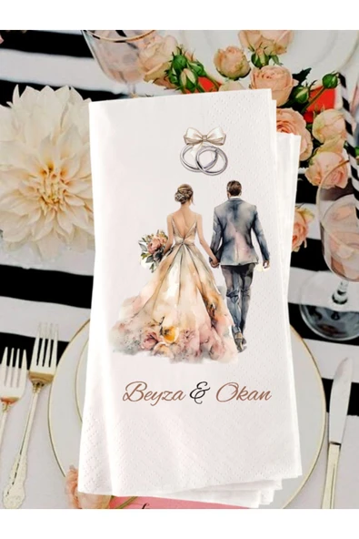 Lion Baskı ve Organizasyon  Söz Nişan Düğün Temalı Baskılı Peçete 20 Adet ürün görseli