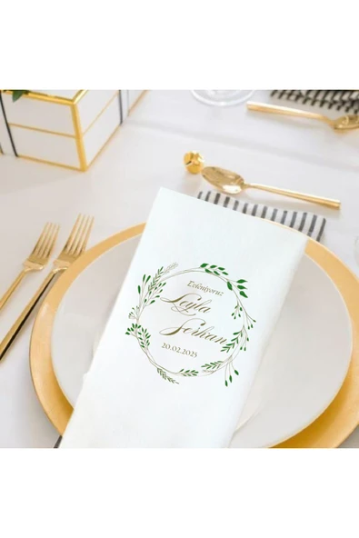 Lion Baskı ve Organizasyon  Baskılı Söz Düğün Nişan Peçetesi 20 Adet ürün görseli