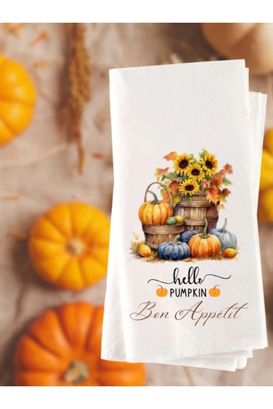 Lion Baskı ve Organizasyon  Balkabağı Temalı Afiyet Olsun Baskılı Peçete 20 Adet 008 ürün görseli