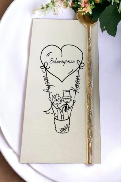 Lion Baskı ve Organizasyon  Kişiye Özel Söz, Nişan, Kına, Düğün Konsept Baskılı Sunum Peçetesi 20’li ürün görseli